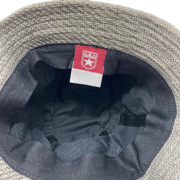 Bucket Hat. Woven Paper Tweed Pattern Gray Size S/M - Picture 3 of 5